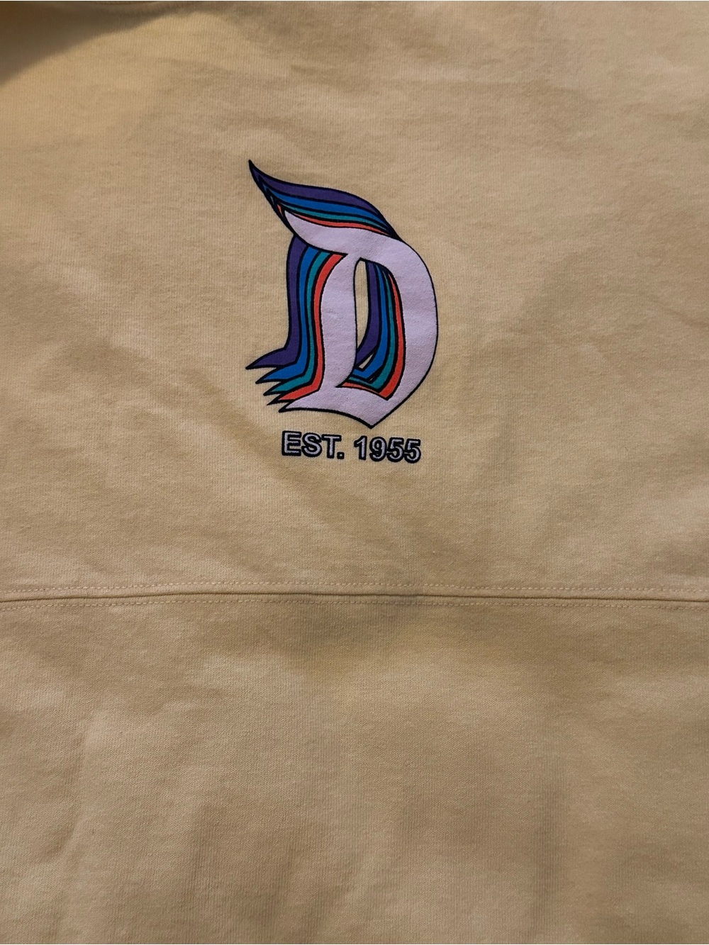 Disney Parks Spirit Jersey Disneyland Resort Yellow Rainbow Logo Sweatshirt - Picture 5 of 6